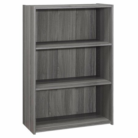 HOMEROOTS Gray Reclaimed Wood-Look Bookcase with 3 Shelves 11.75 x 24.75 x 35.5 in. 355731